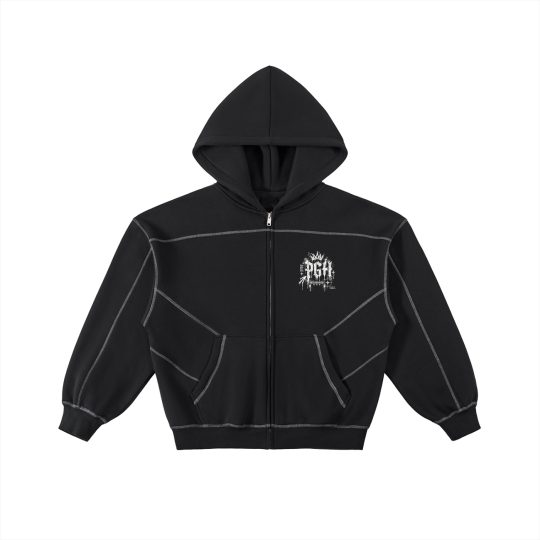 PGH: Graffiti Spray Boxy Fleece Zip Hoodie
