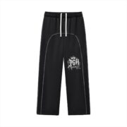 PGH: Graffiti Spray Contrast-Stitched Fleece Sweatpants